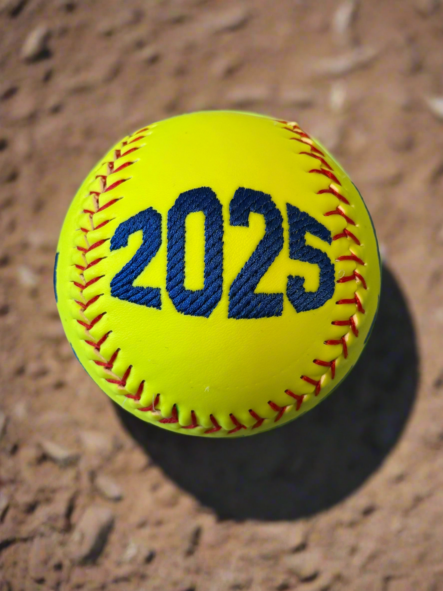 Personalized Embroidered Softball Keepsake