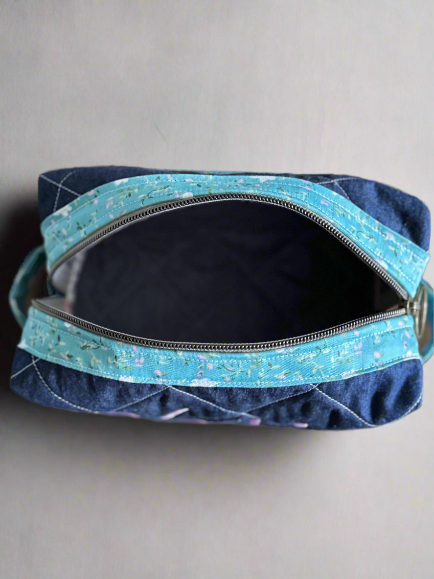 Denim Cosmetic Bag - Large