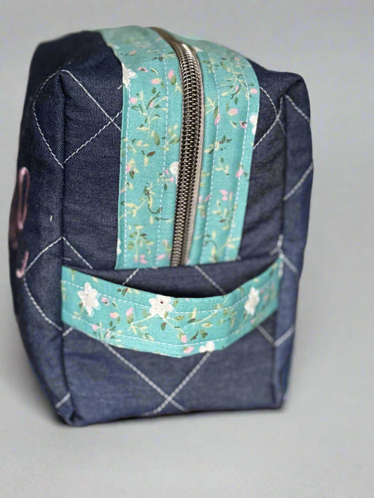 Denim Cosmetic Bag - Large