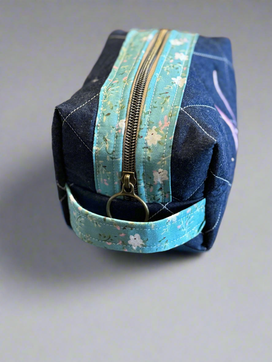Denim Cosmetic Bag - Small