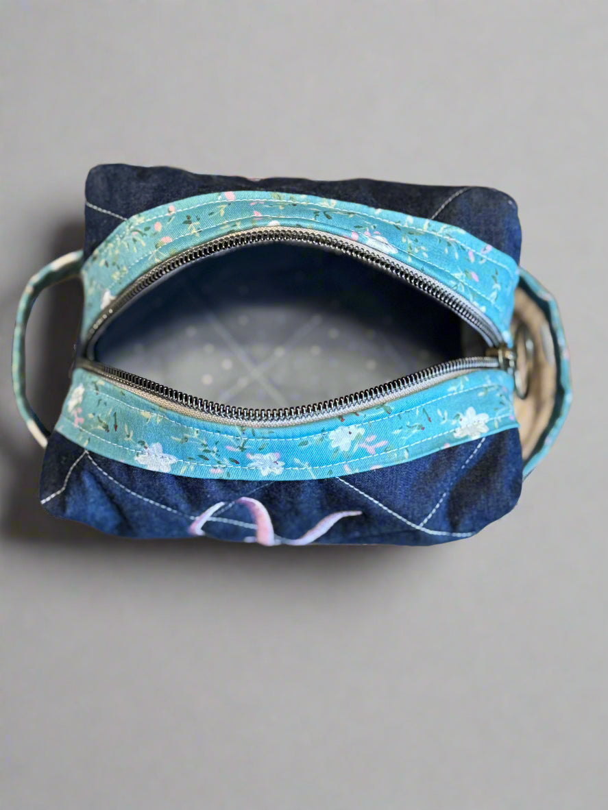Denim Cosmetic Bag - Small