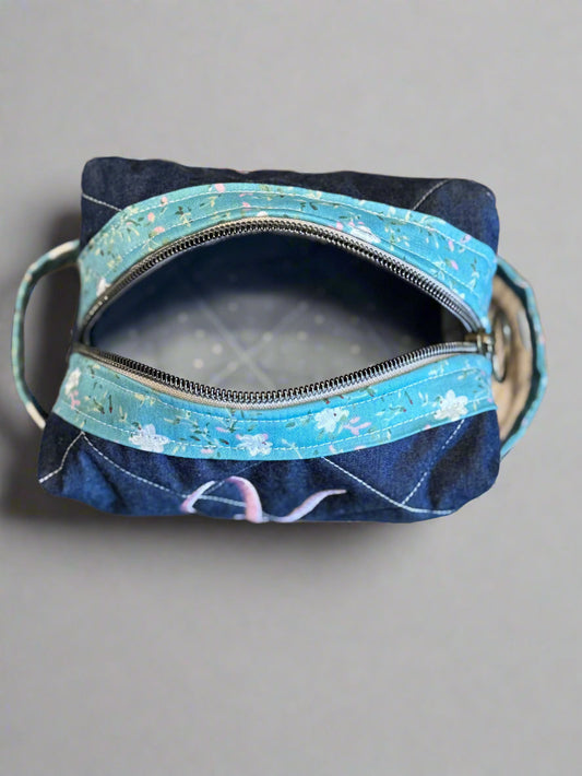 Denim Cosmetic Bag - Small